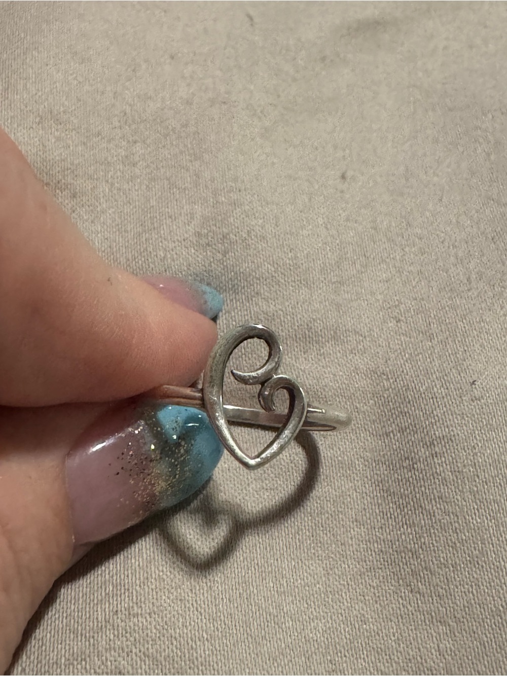 James Avery Sterling Open Heart Ring - Silver size 9